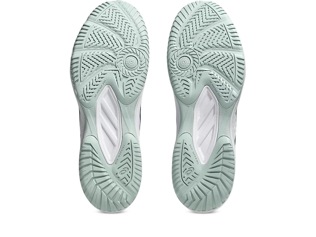 Asics Upcourt 6 Badminton Shoes | White/Tranquil Teal