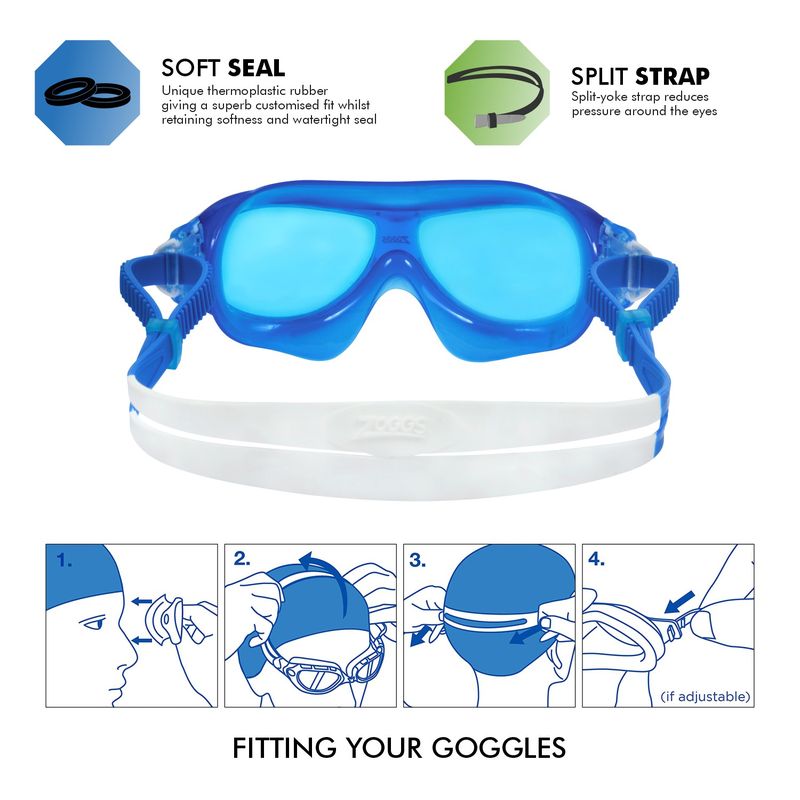 Zoggs Phantom Musk Junior Swimming Goggles | Blue/White/Tinted Blue