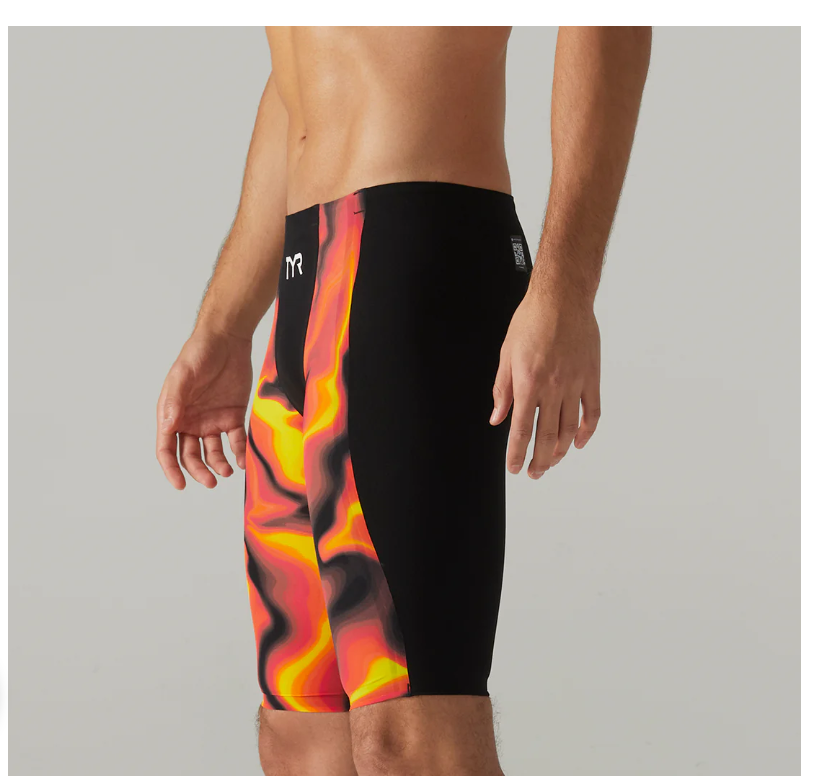 TYR Men's Shockwave Infrared High Waist Jammer Swimsuit | Fire