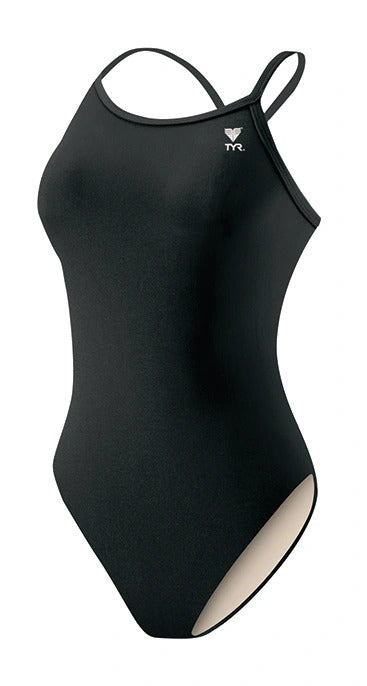 TYReco Women's Solid Diamondfit Swimsuit | Black