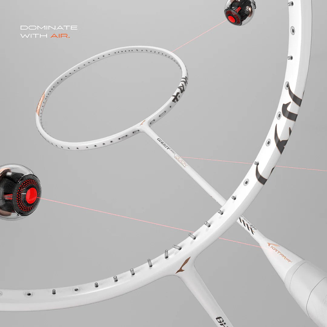 Katana Ghost Air Edition Quick Badminton Racket (Unstrung) | White/Orange