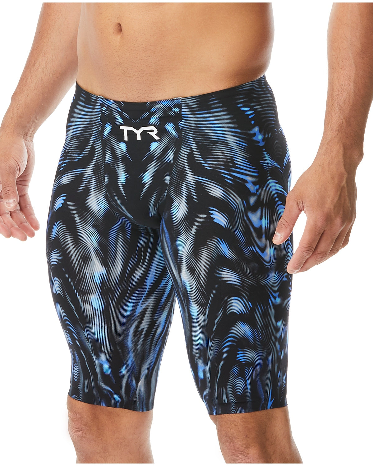 TYR Venzo Genesis Men's High Waist Jammer Swimsuit- Steel Blue