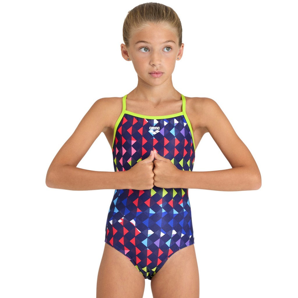 Arena Carnival Girl's Swimsuit Lightdrop Back Soft Green- Multi