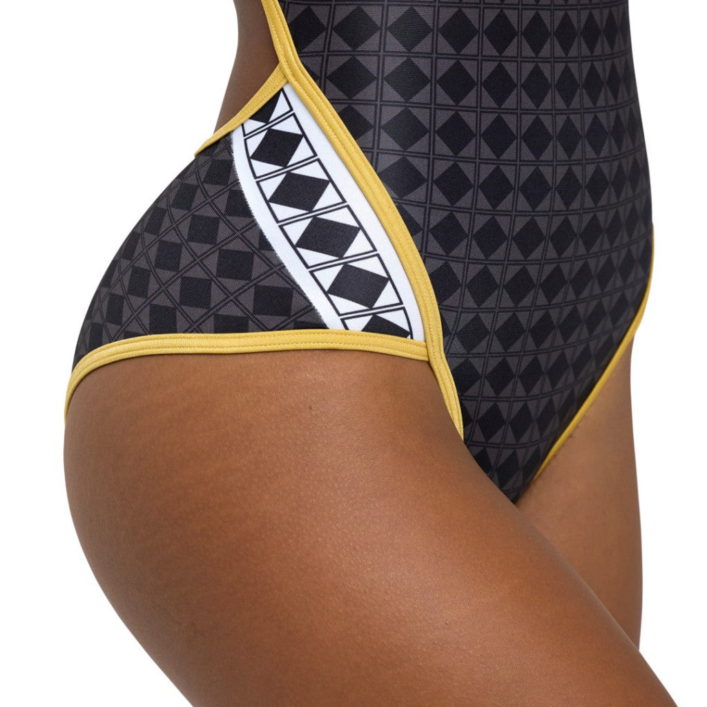 Arena 50th Women's Swimsuit | Super Fly Back | Black Multi-Gold