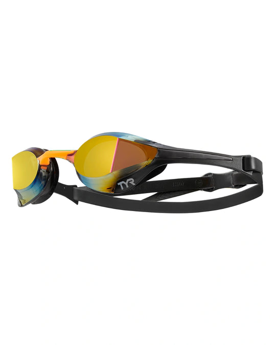 TYR Tracer X Elite Mirrored Racing Goggles | Gold Orange