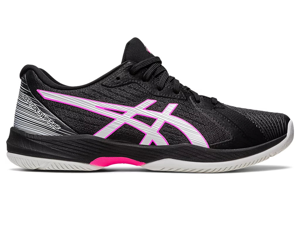 Asics black tennis best sale shoes womens