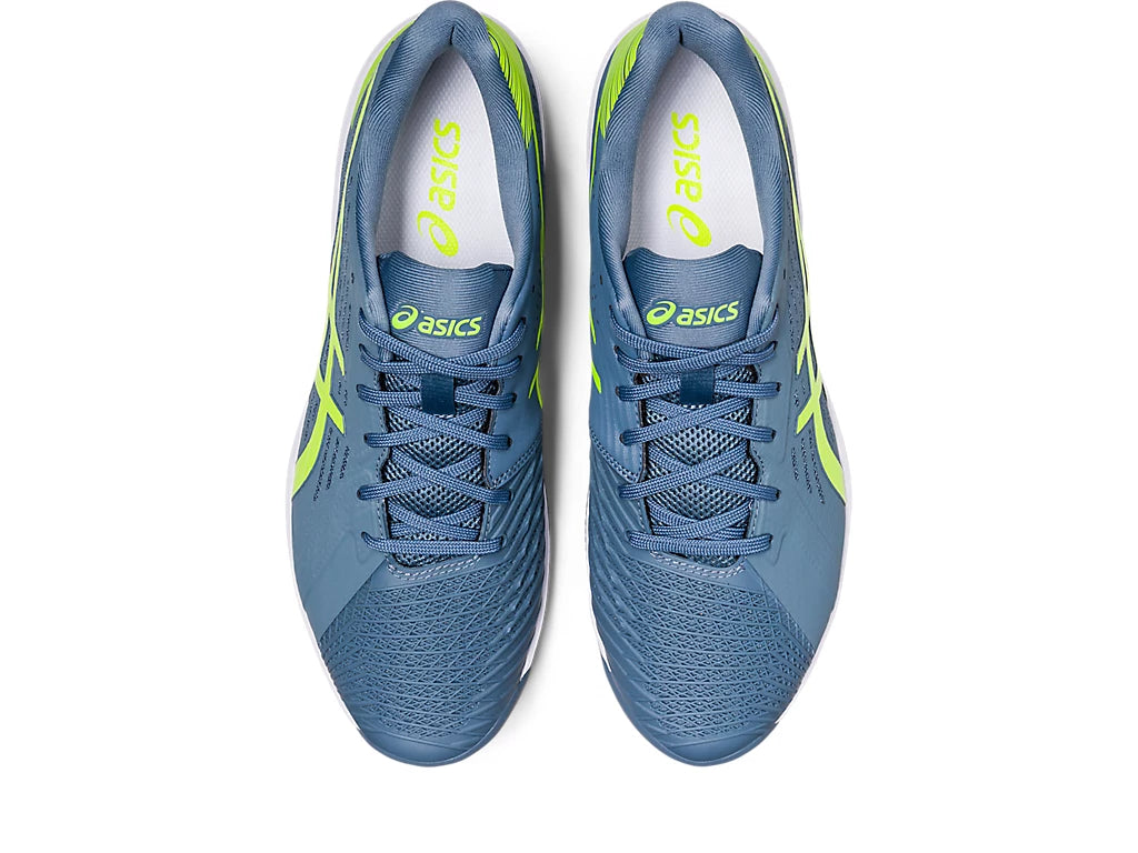 Asics Solution Swift FF Tennis Shoe - Steel Blue/Hazard Green