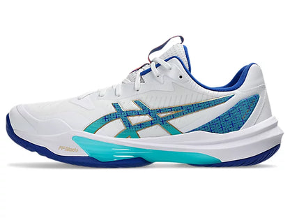 Asics Sky Elite FF 3 Badminton Shoe | White/Asics Blue