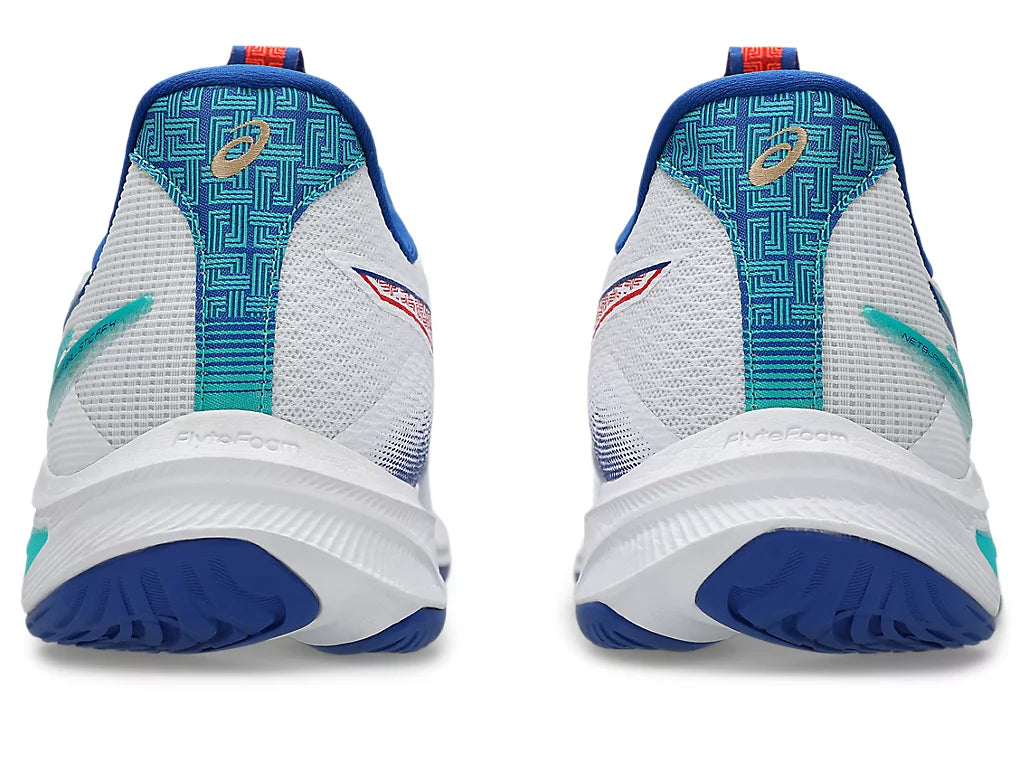 Asics Netburner Ballistic FF 4 Badminton Shoe | White/Asics Blue