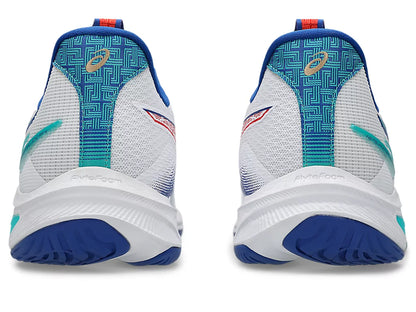 Asics Netburner Ballistic FF 4 Badminton Shoe | White/Asics Blue