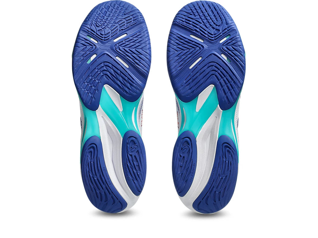 Asics Netburner Ballistic FF 4 Badminton Shoe | White/Asics Blue