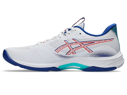 Asics Netburner Ballistic FF 4 Badminton Shoe | White/Asics Blue