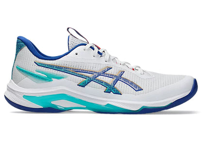 Asics Netburner Ballistic FF 4 Badminton Shoe | White/Asics Blue