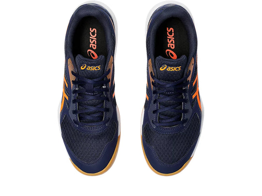 Asics Upcourt 5 Badminton Shoes - Peacoat/Shocking Orange