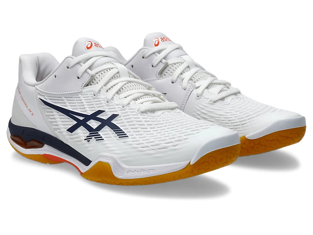 Asics Court Control FF 3 Badminton Shoe | White/Indigo Fog