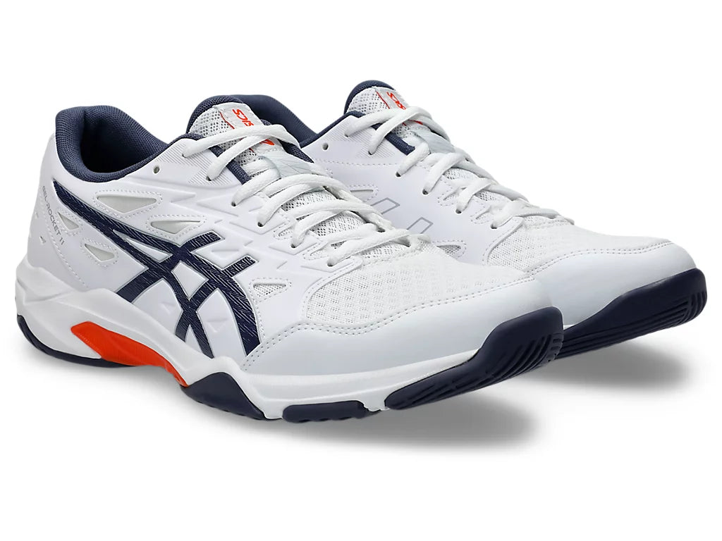 Asics Gel Rocket 11 Badminton Shoe | White/Indigo Fog