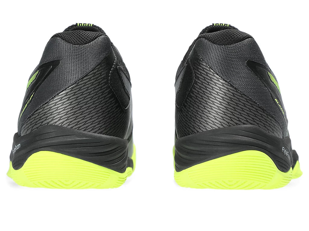 Asics black online and yellow shoes