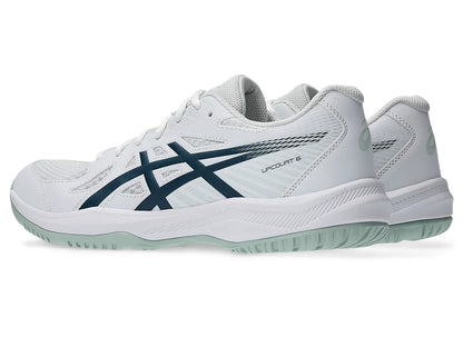 Asics Upcourt 6 Badminton Shoes | White/Tranquil Teal