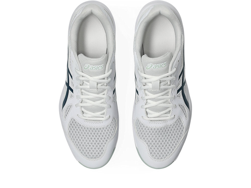 Asics Upcourt 6 Badminton Shoes | White/Tranquil Teal