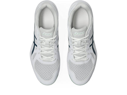 Asics Upcourt 6 Badminton Shoes | White/Tranquil Teal