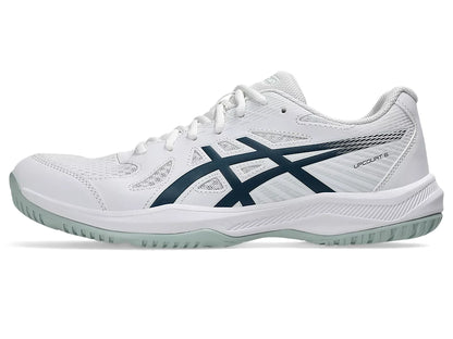 Asics Upcourt 6 Badminton Shoes | White/Tranquil Teal