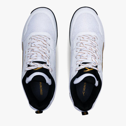 Hundred Blade Pro Badminton Shoes | White/Gold