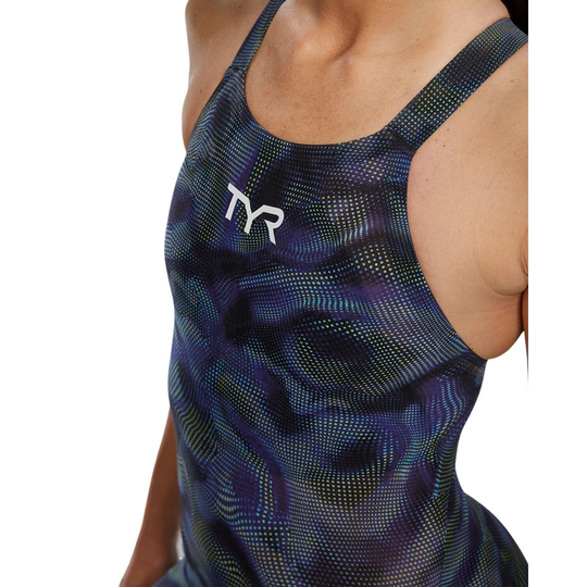 TYR Women's Avictor 2.0 Exelon Openback Swimsuit | Lime Navy