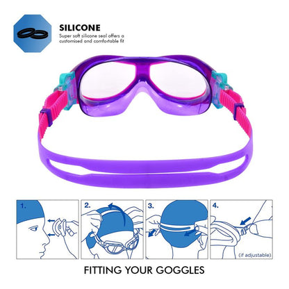 Zoggs Phantom Musk Kids Swimming Goggles | Pink Voilet/Clear