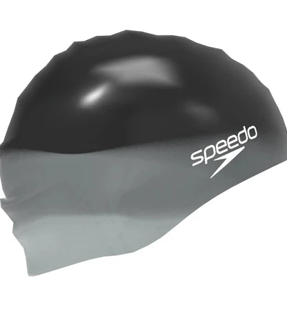 Speedo Chlorine  Resistant Silicone Swim Cap For Adults | Black