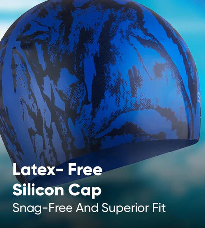 Speedo Women's Long Hair Printed Silicone Swim Caps - Violet/Ecstatic