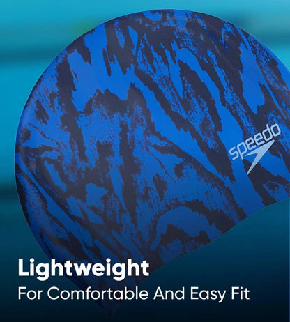 Speedo Women's Long Hair Printed Silicone Swim Caps - Violet/Ecstatic