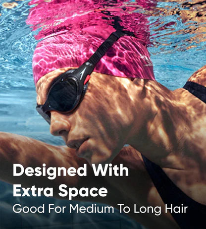 Speedo Women's Long Hair Printed Silicone Swim Caps - Violet/Ecstatic