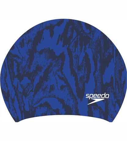 Speedo Women's Long Hair Printed Silicone Swim Caps - Violet/Ecstatic