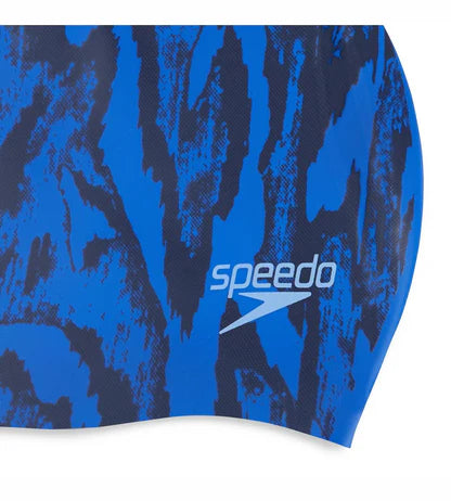 Speedo Women's Long Hair Printed Silicone Swim Caps - Violet/Ecstatic