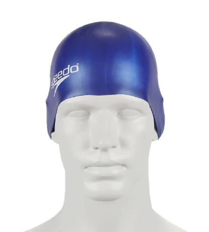 Speedo Plain Moulded Silicone Junior Swim Cap | Blue