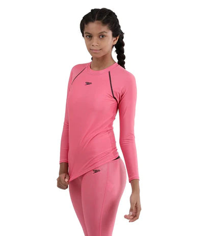 Speedo Girl's Recycled Endura Brite Long sleeve Suntop | Fandango Pink/True Navy
