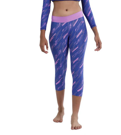 Speedo Girl's Endurance 10 Hyperboom Printed Capri | Sweet Purple/True Cobalt