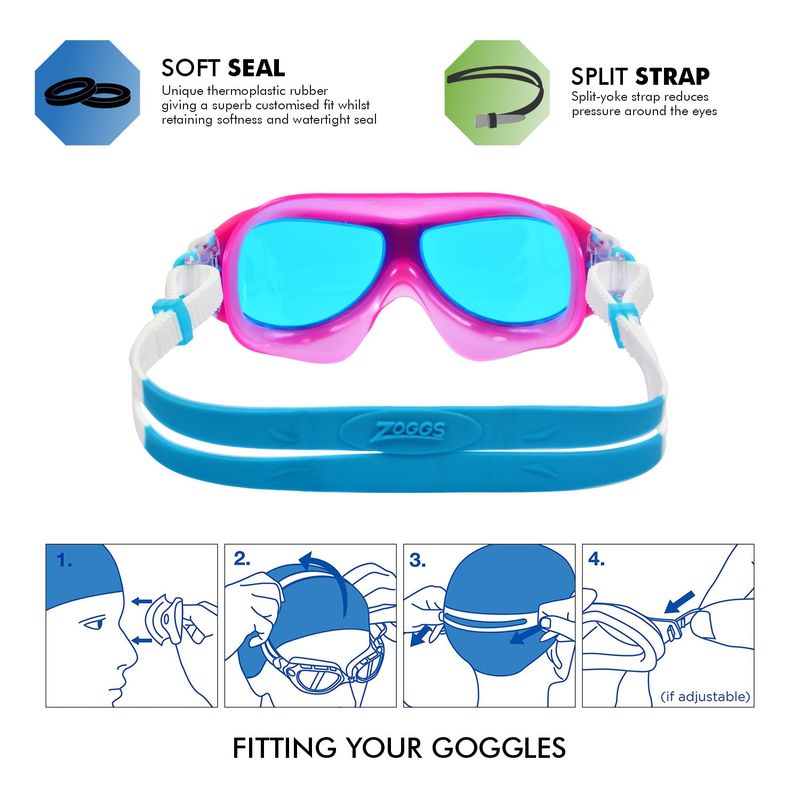 Zoggs Phantom Musk Junior Swimming Goggles | Pink/White/Tinted Blue