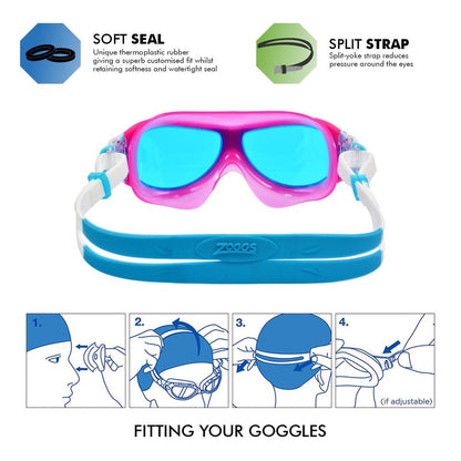 Zoggs Phantom Musk Junior Swimming Goggles | Pink/White/Tinted Blue