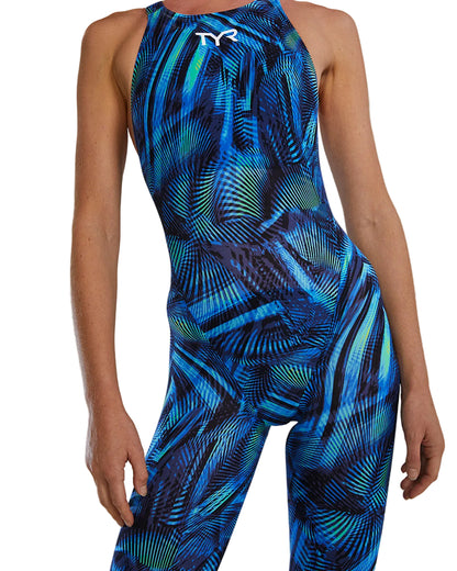 TYR Women's Avictor 2.0 Helux Closed Back Swimsuit | Blue/Green