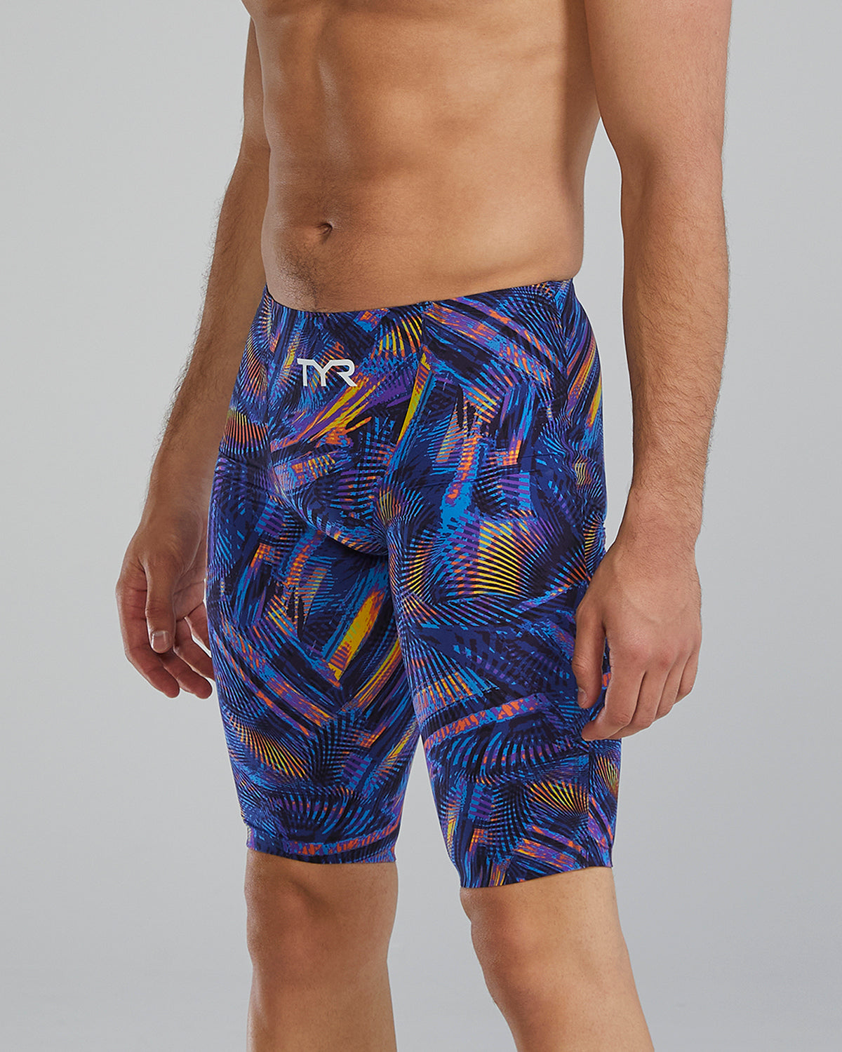 TYR Men's Avictor Helux High Waist Jammer Swimsuit | Purple/Gold