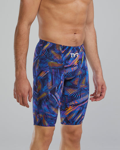 TYR Men's Avictor Helux High Waist Jammer Swimsuit | Purple/Gold