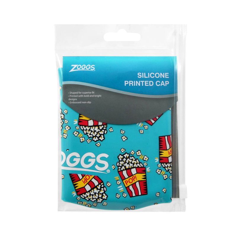 Zoggs Silicone Printed Popcorn Swim Cap | Light Blue