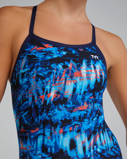 TYR Women's Seismo Durafast Lite Diamondfit Swimsuit | Red/White/Blue