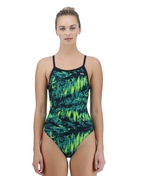 TYR Women's Seismo Durafast Lite Diamondfit Swimsuit | Green