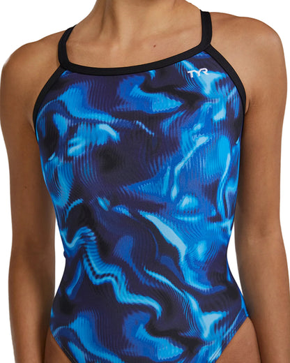 TYR Women's Waveform Durafast Elite Diamondfit Swimsuit | Blue/Green