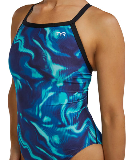 TYR Women's Waveform Durafast Elite Diamondfit Swimsuit | Blue
