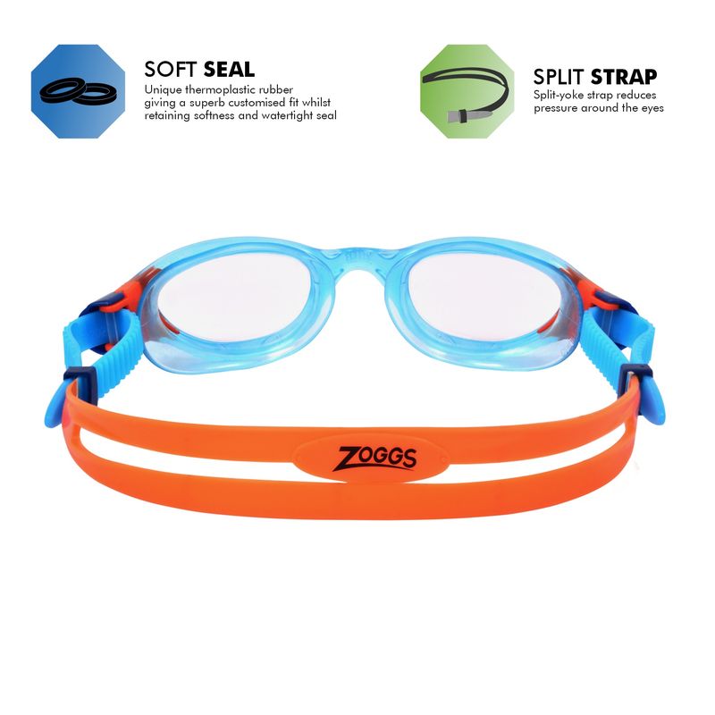 Zoggs Phantom 2.0 Junior Swimming Goggles | Blue/Orange/Clear