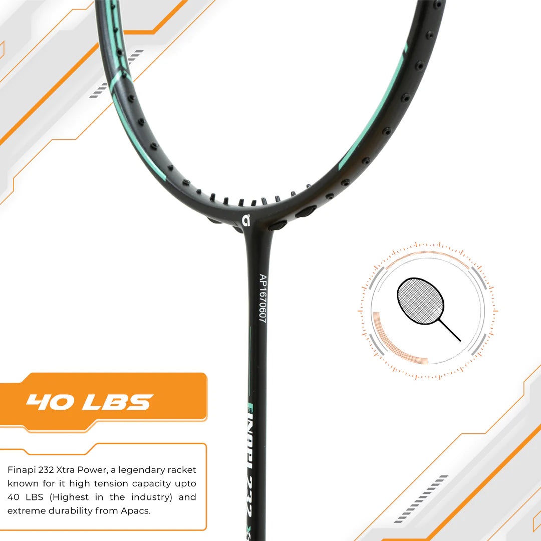 Apacs Finapi 232 Xtra Power Badminton Racket (Unstrung)