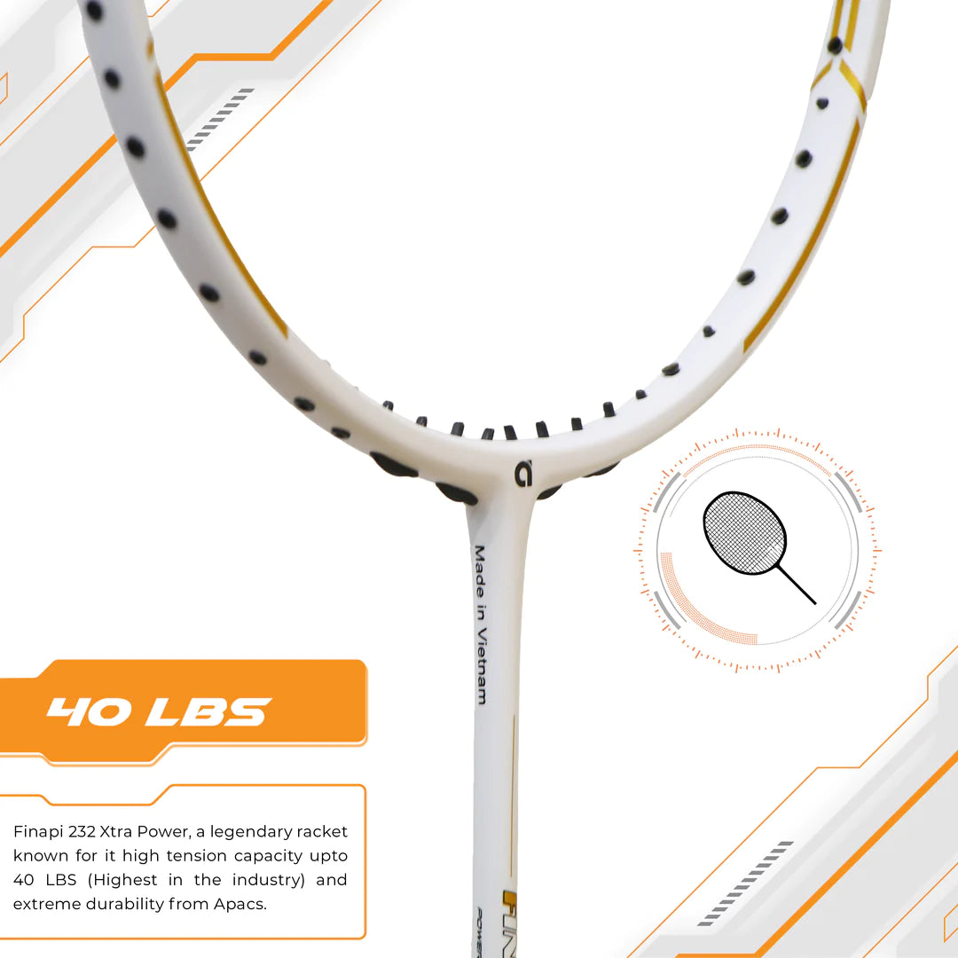 Apacs Racket Inapi 23 Apacs Finapi 232 Xtra Power Badminton Racket (Unstrung) – Achivr